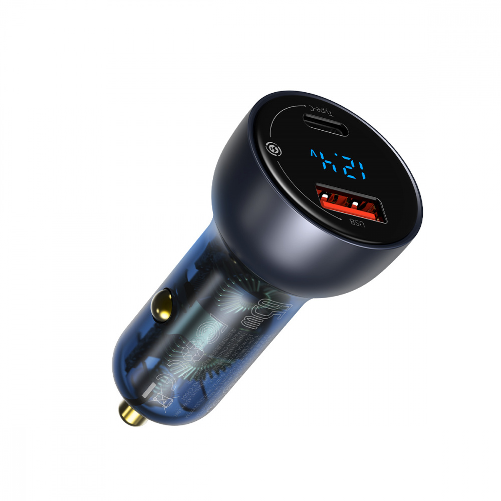 Car Charger Baseus Particular Digital Display PPS Dual Quick Charger 65W USB + Type-C - фото 2