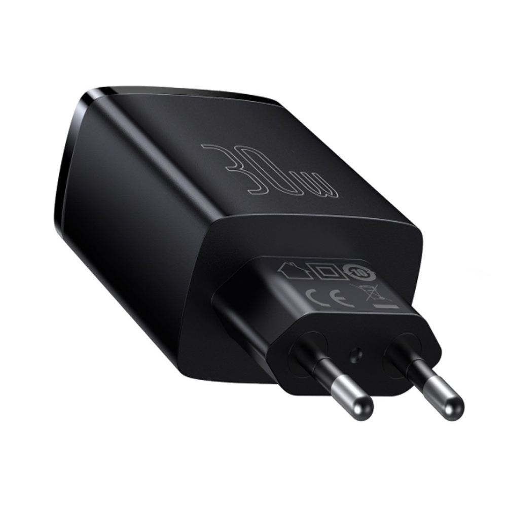 Wall Charger Baseus Compact Quick Charger 30W QC+ PD (1Type-C + 2USB) - фото 2