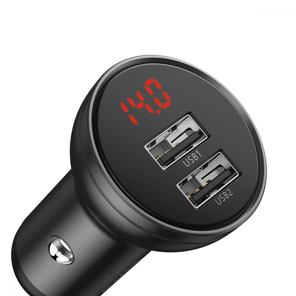 Car Charger Baseus Digital Display Dual USB 4.8A Car Charger 24W - фото 2