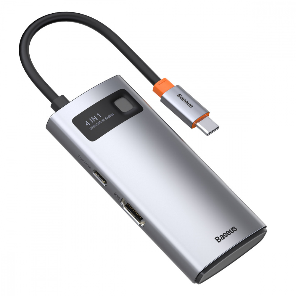 USB-Hub Baseus Metal Gleam Series 4-in-1 (2xUSB3.0 + 4KHD + Type-C) - фото 8