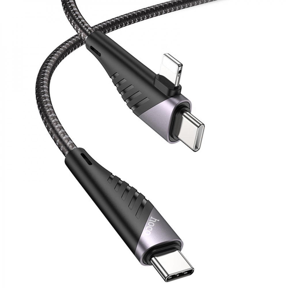 Cable Hoco U95 2in1 Freeway 2in1 Type-C to Type-C + Lightning PD 60W (1.2m) - фото 6