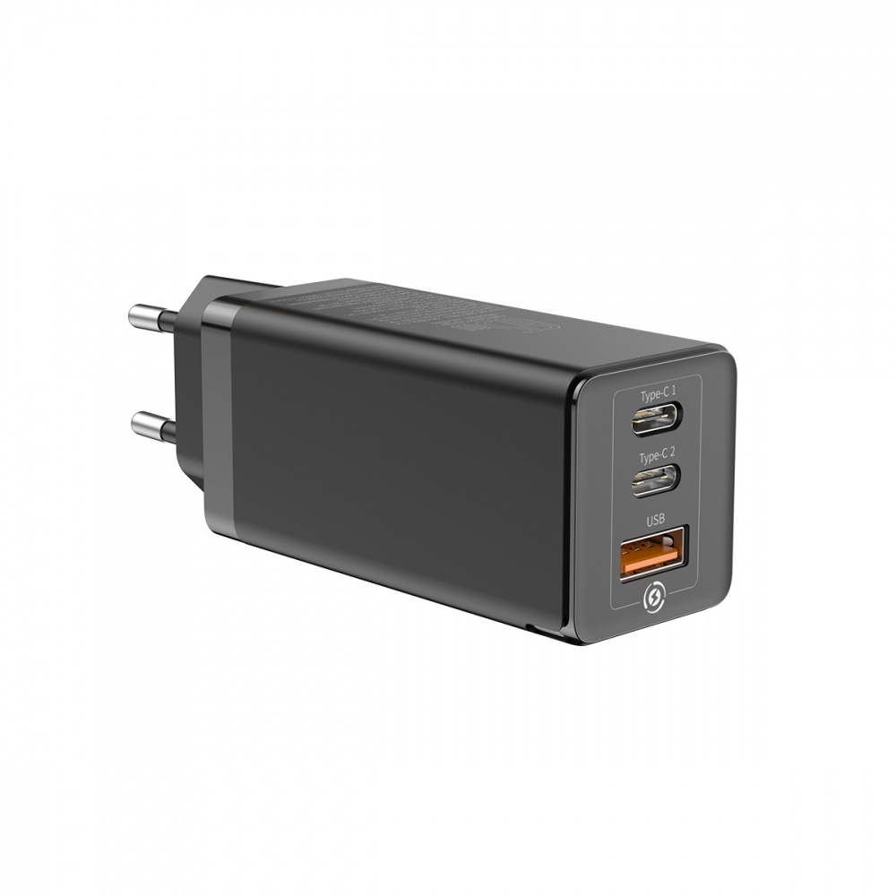 Wall Charger Baseus GaN Quick Travel Charger 65W (2 Type-C + 1 USB) - фото 2