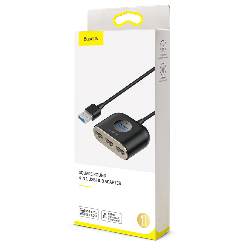 USB-Hub Baseus Square Round USB to USB 3.0 + 3USB 2.0 (1m) - фото 1