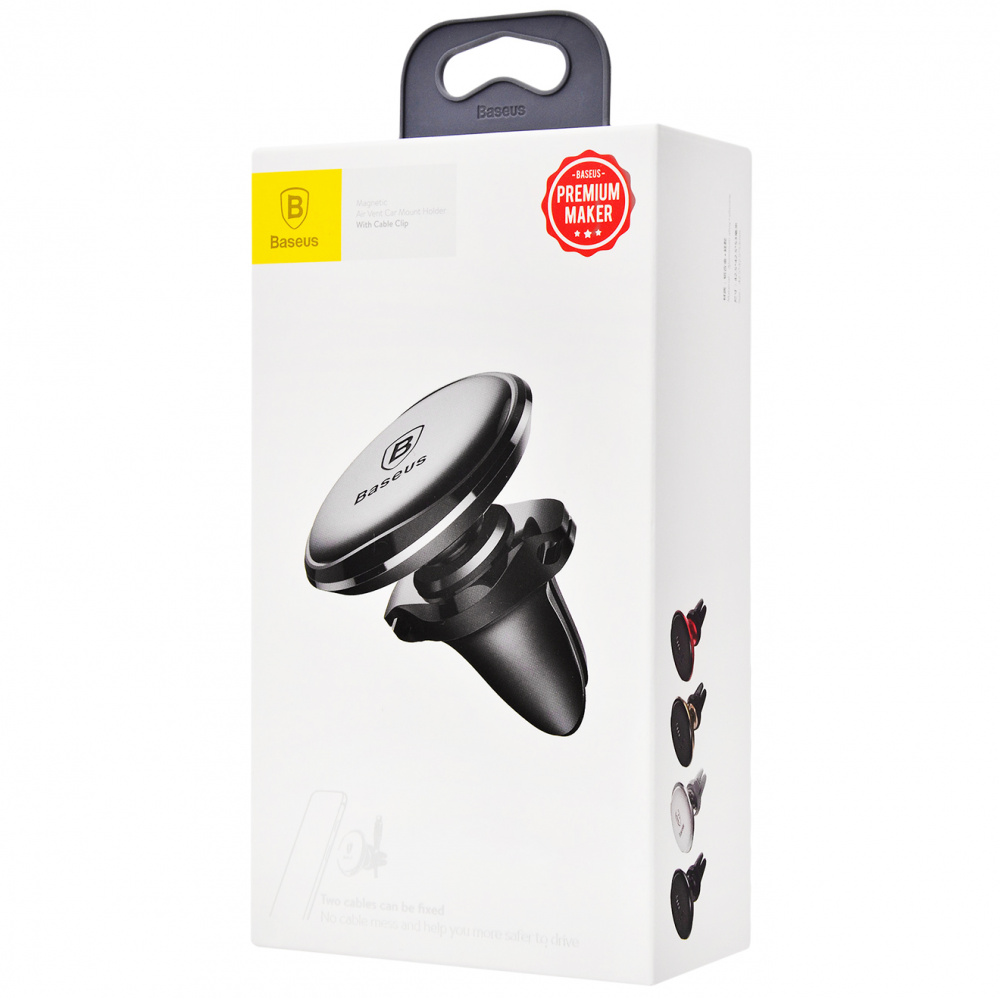 Car Holder Baseus Magnetic Air Vent Car Mount With Cable Clip - фото 1
