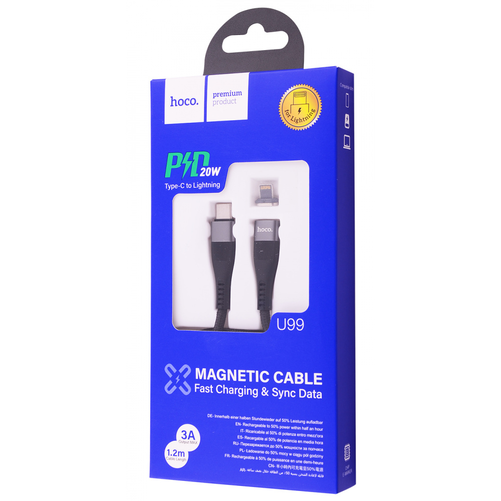 Cable Hoco U99 Vortex Magnetic PD Lightning (1.2m) - фото 1