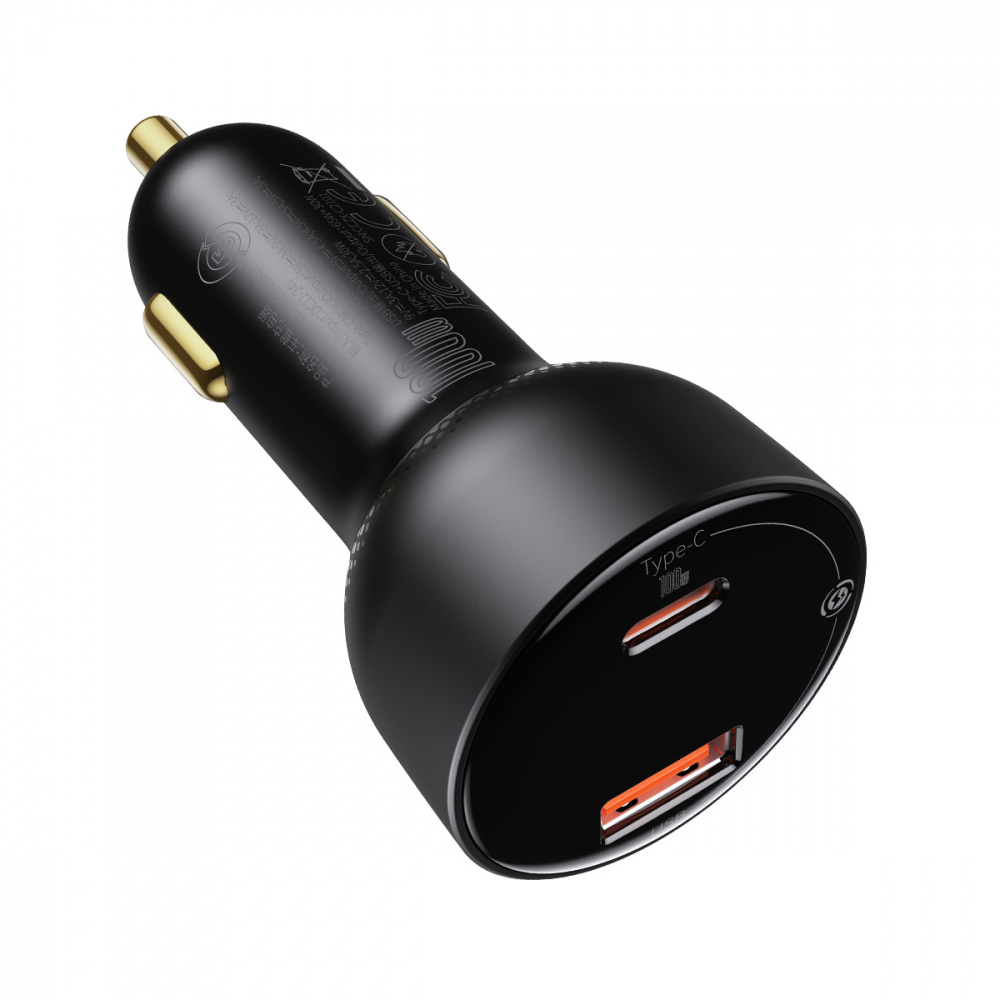 Car Charger Baseus Superme Digital Display PPS QC + Cable Baseus Type-C to Type-C 100W (1m) - фото 4