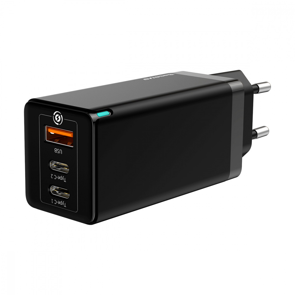 Wall Charger Baseus GaN Quick Travel Charger 65W (2 Type-C + 1 USB) - фото 3