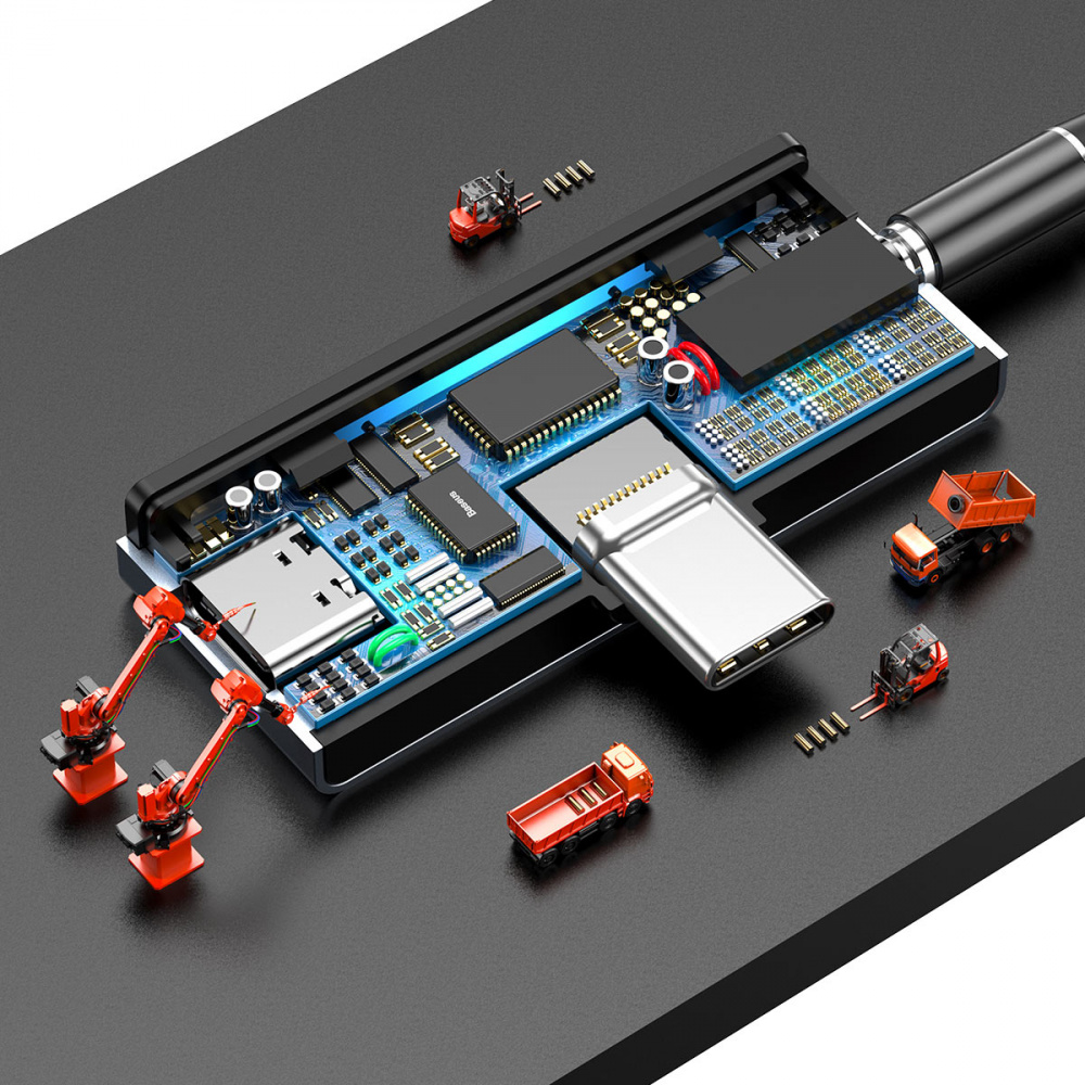 Adapter AUX Baseus L57 Type-C to Type-C + 3.5mm - фото 5