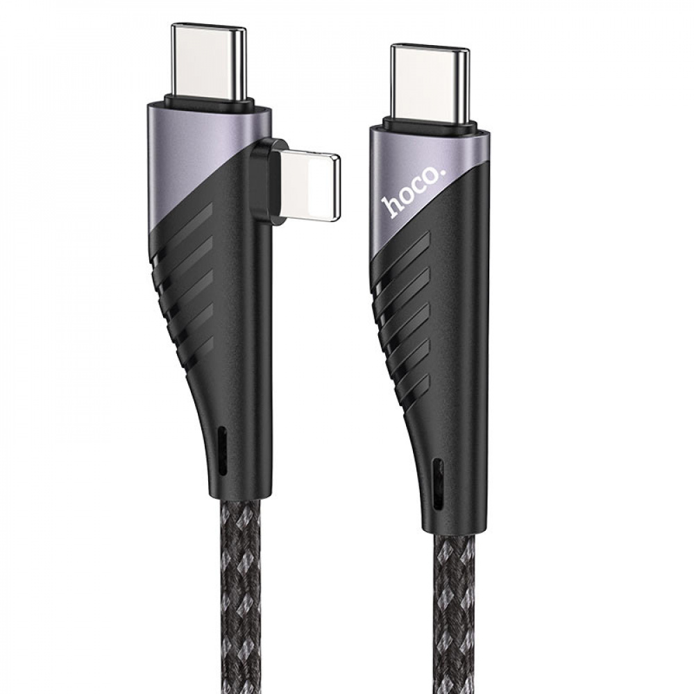 Cable Hoco U95 2in1 Freeway 2in1 Type-C to Type-C + Lightning PD 60W (1.2m)