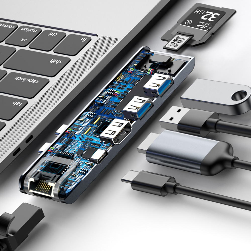 USB-Hub Baseus Thunderbolt C 7-in-1 - фото 3