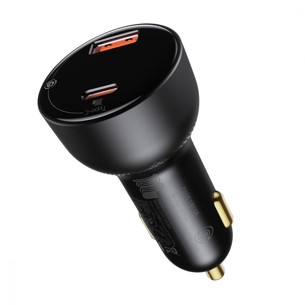 Car Charger Baseus Superme Digital Display PPS QC + Cable Baseus Type-C to Type-C 100W (1m) - фото 3