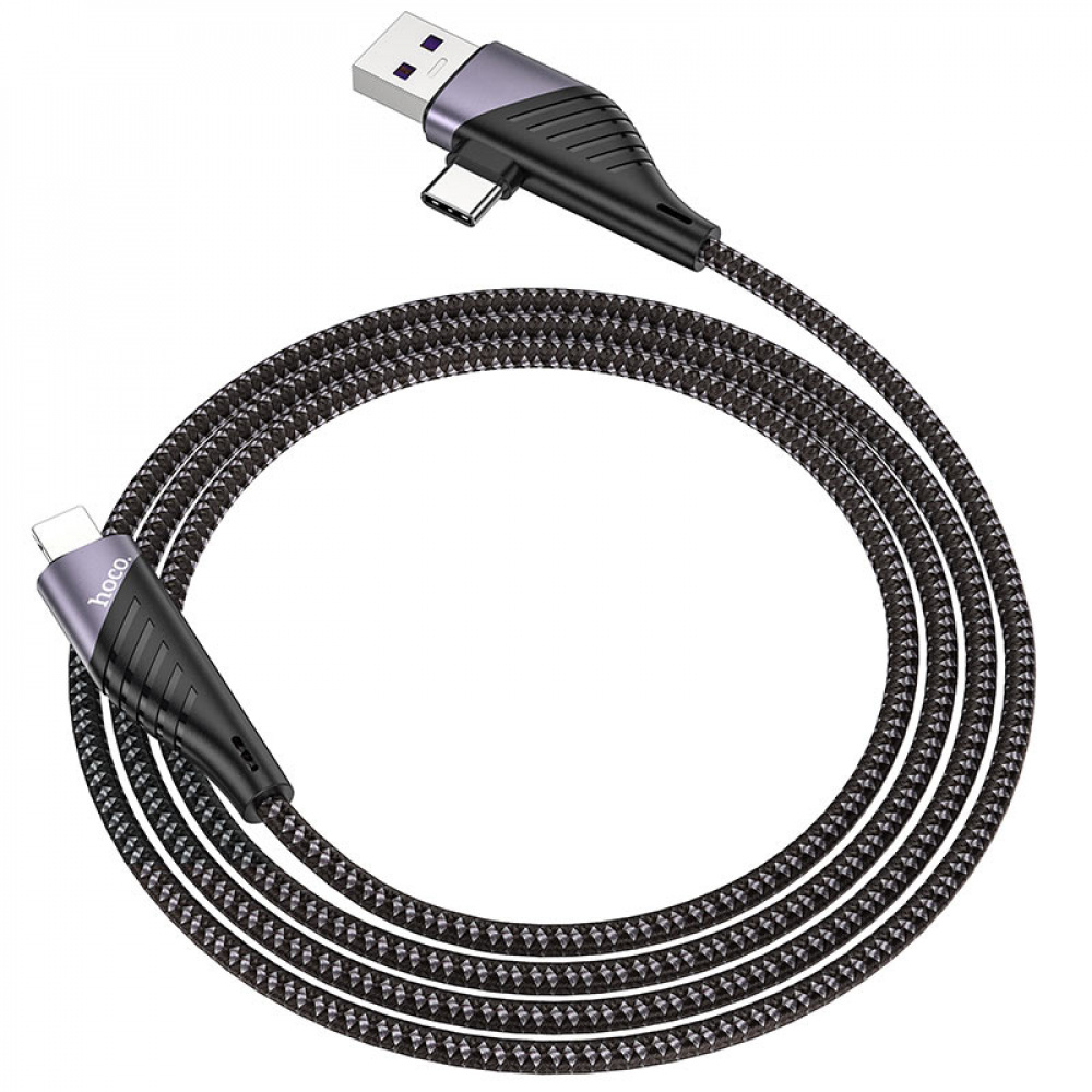 Cable Hoco U95 Freeway 2in1 USB to Type-C + Lightning PD 60W (1.2m) - фото 5