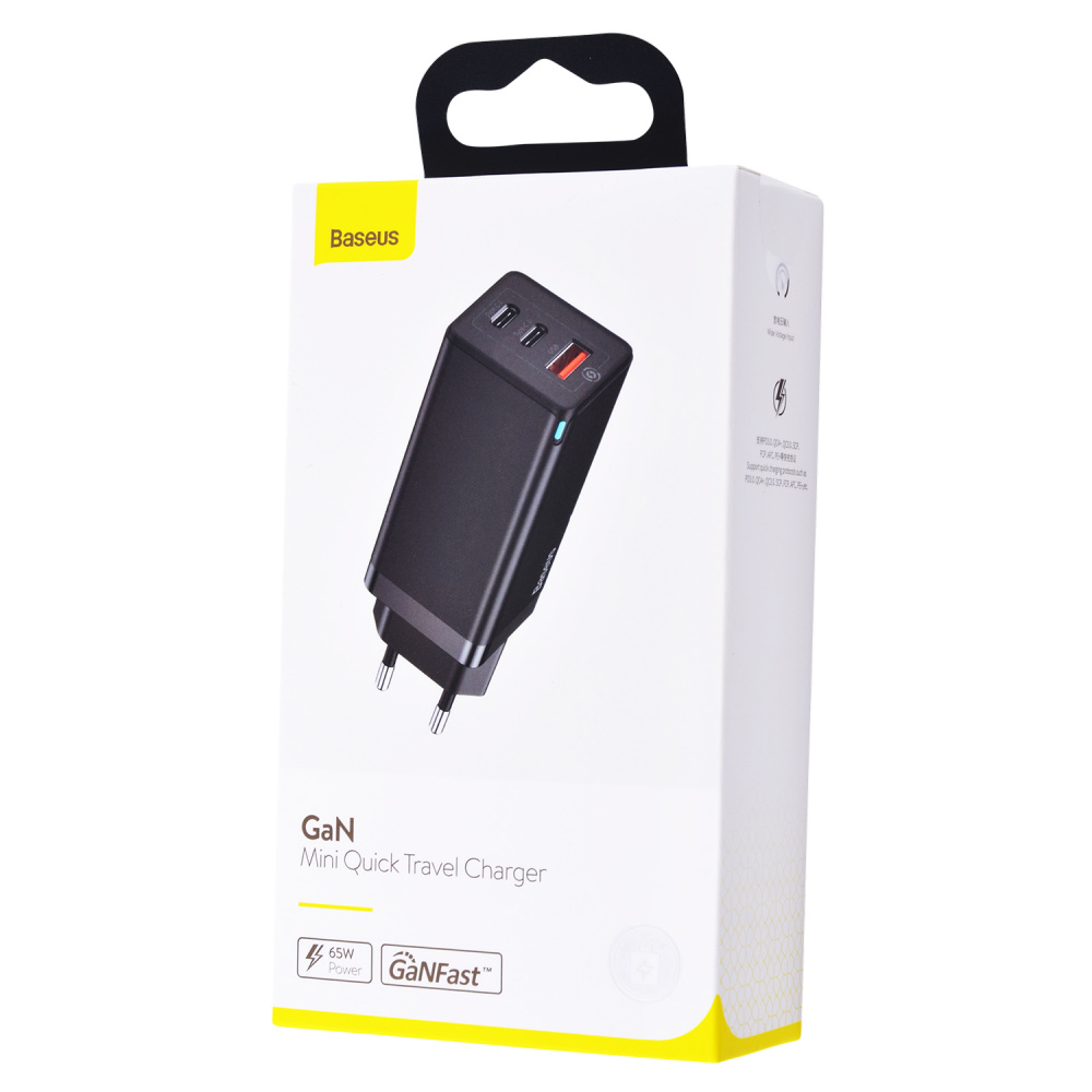 Wall Charger Baseus GaN Quick Travel Charger 65W (2 Type-C + 1 USB)
