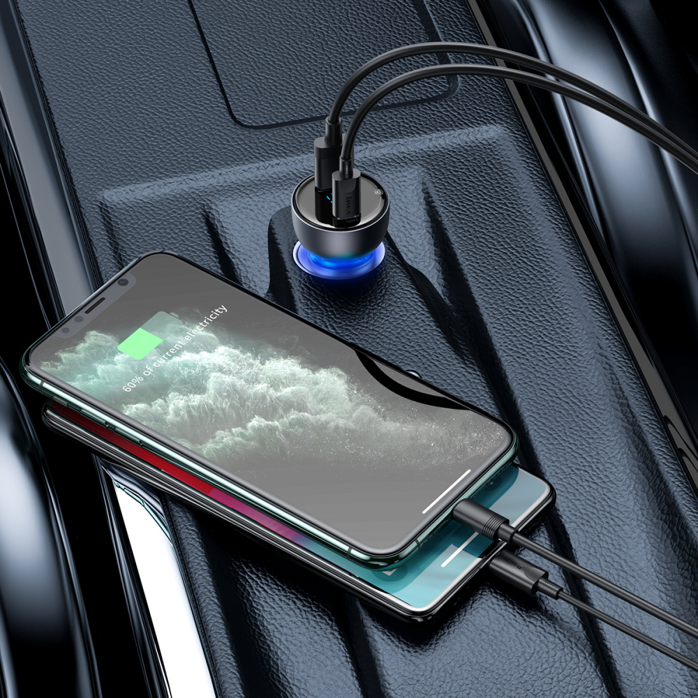 Car Charger Baseus Particular Digital Display PPS Dual Quick Charger 65W USB + Type-C - фото 10