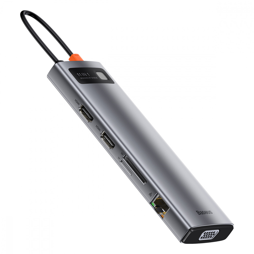 USB-Hub Baseus Metal Gleam Series 5-in-1 30Hz Version (3xUSB3.0 + 4KHD + Type-C) - фото 5