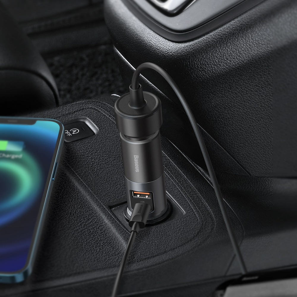 Car Charger Baseus Share Together with Cigarette Port USB + Type-C 120W - фото 8