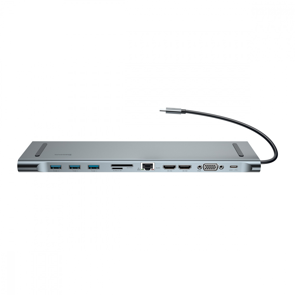 USB-Hub Baseus Enjoyment Series Type-C Notebook (PD/HD4K*2/VGA/RJ45/SD/TF/USB*3/Adapter) - фото 1