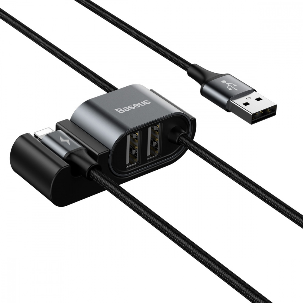 Cable Baseus Special Data for Backseat (USB to Lightning + 2USB) - фото 2