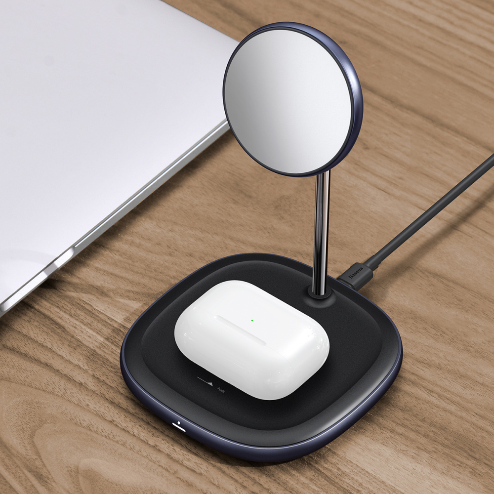 Wireless charger Baseus Swan 2in1 Magnetic 20W with Power Adapter + Cable Type-C 3A - фото 7
