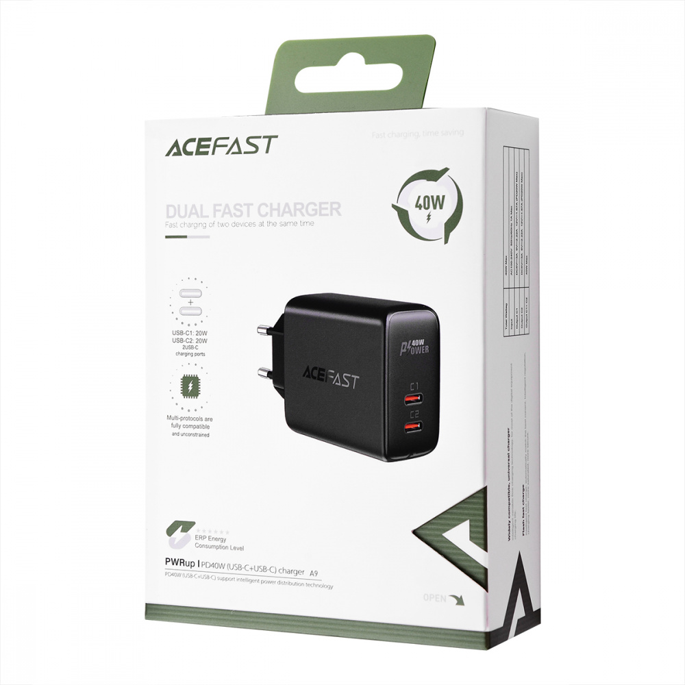 Wall Charger Acefast A9 PD 40W (2 Type-C)