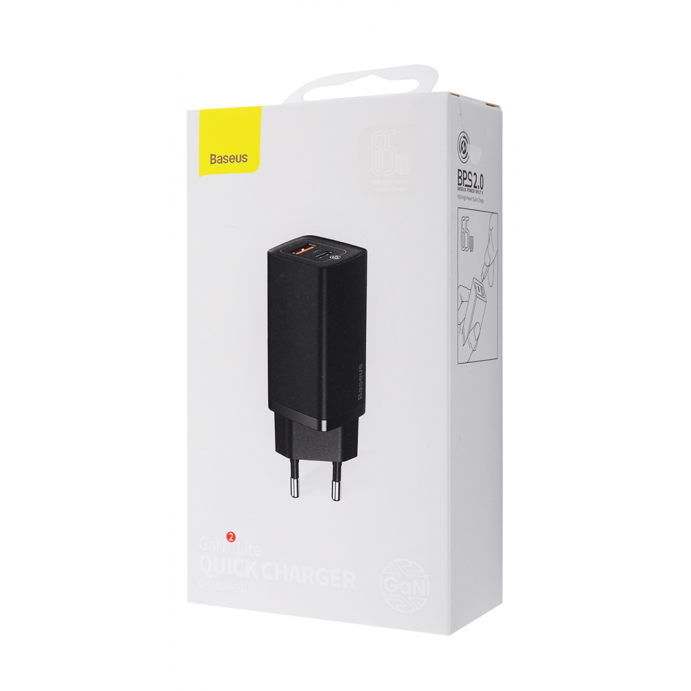Wall Charger Baseus GaN2 Lite Quick Charger 65W (1 Type-C + 1 USB)