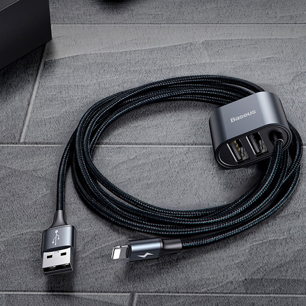 Cable Baseus Special Data for Backseat (USB to Lightning + 2USB) - фото 5