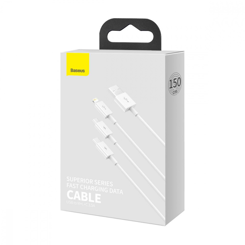 Cable Baseus Superior Series Fast Charging 3-in-1 (Micro USB+Lightning+Type-C) 3.5A (1.5m)