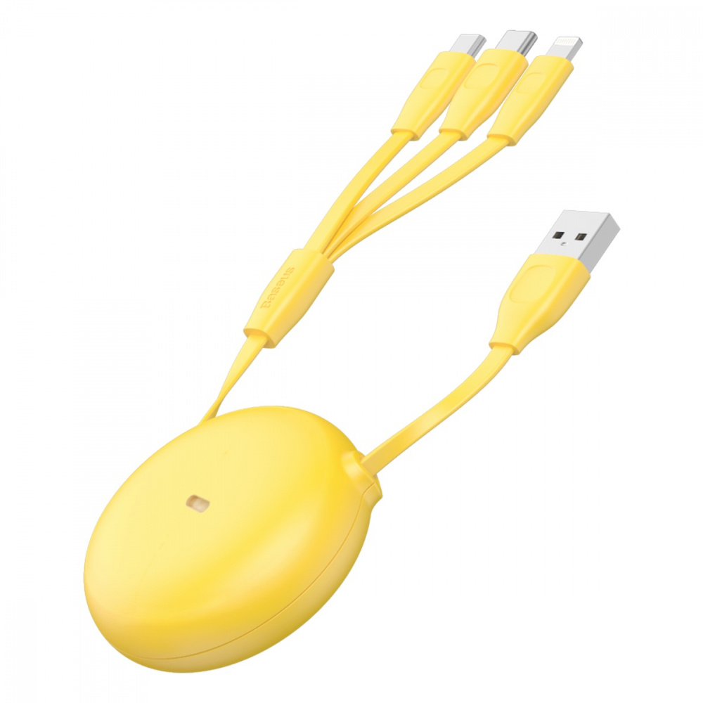 Cable Baseus Lets Go Little Reunion One-Way Stretchable 3-in-1 (Micro USB+Lightning+Type-C) 3A (0.8 - фото 2